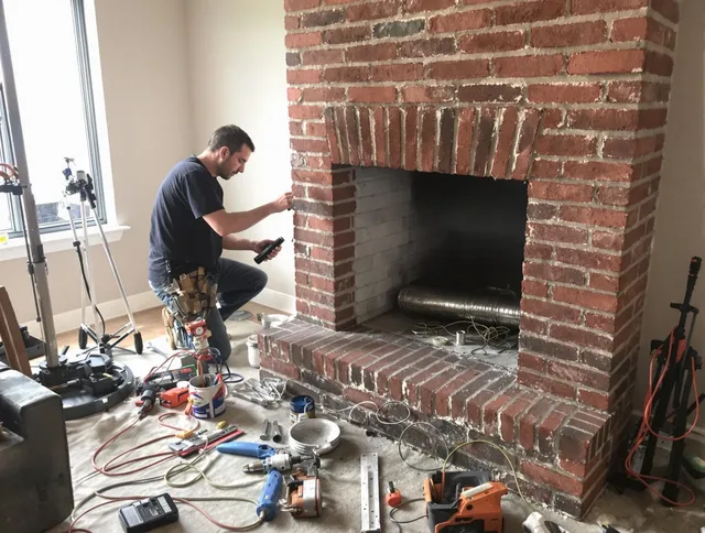 Fountainebleau Chimney Sweep specialist finalizing chimney liner service in Fountainebleau, FL