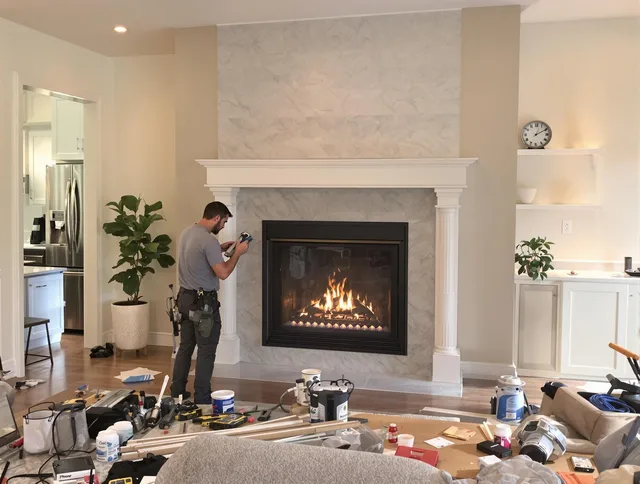 Newly installed fireplace by Fountainebleau Chimney Sweep in Fountainebleau, FL